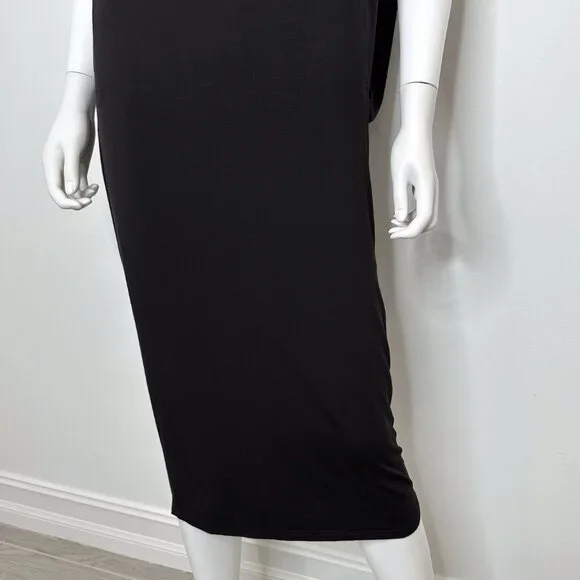 Halston Heritage Sleeveless Casual Tank Midi Dress in Black Women's Size M - Picture 9 of 14